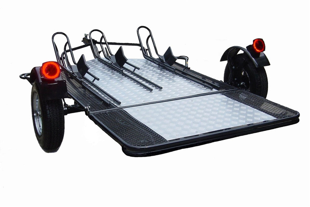 Stand, Store or Roll Ride-Up 3-Rail Motorcycle Trailer Shoesocean