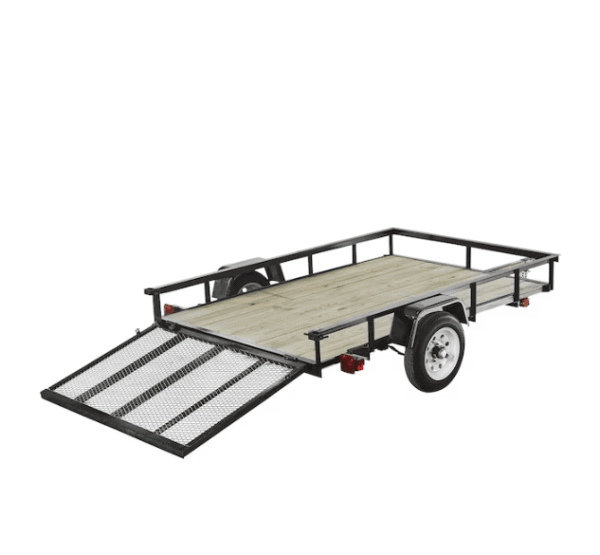 Carry-On Trailer 5-ft x 8-ft Treated Lumber Utility Trailer with Ramp Gate