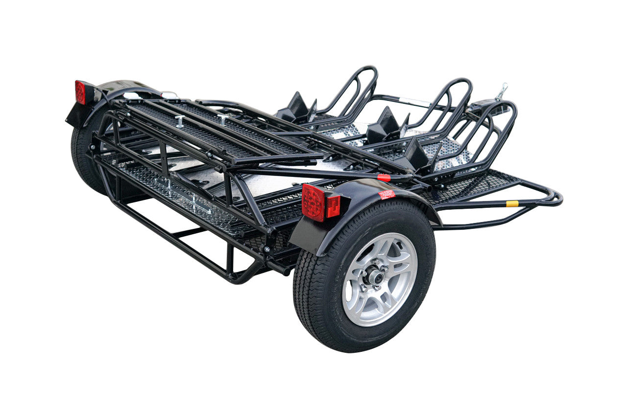 Stand, Store or Roll Ride-Up 3-Rail Motorcycle Trailer Shoesocean