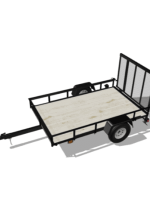 Carry-On Trailer 5-ft x 8-ft Treated Lumber Utility Trailer with Ramp Gate