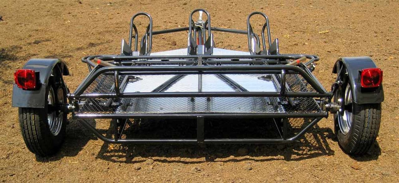 Stand, Store or Roll Ride-Up 3-Rail Motorcycle Trailer Shoesocean
