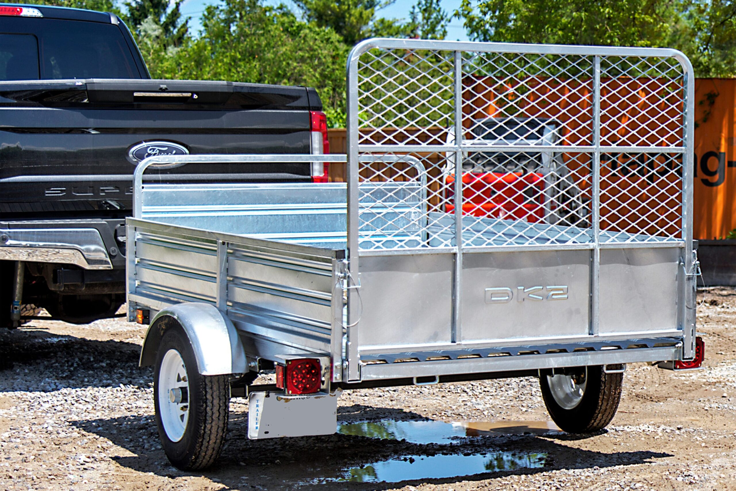 DK2 5-ft x 7-ft Steel Utility Trailer with Ramp Gate ( 1639-lb Capacity ) 2491713