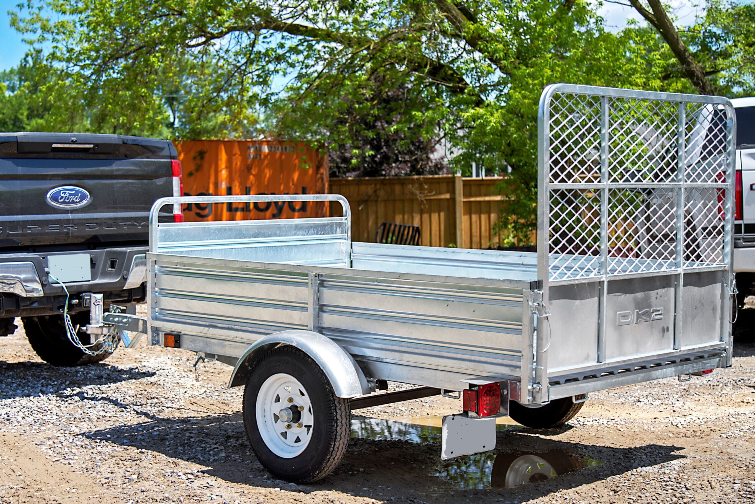 DK2 5-ft x 7-ft Steel Utility Trailer with Ramp Gate ( 1639-lb Capacity ) 2491713