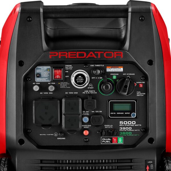 Predator 5000W Dual Fuel Inverter Generator Remote Start