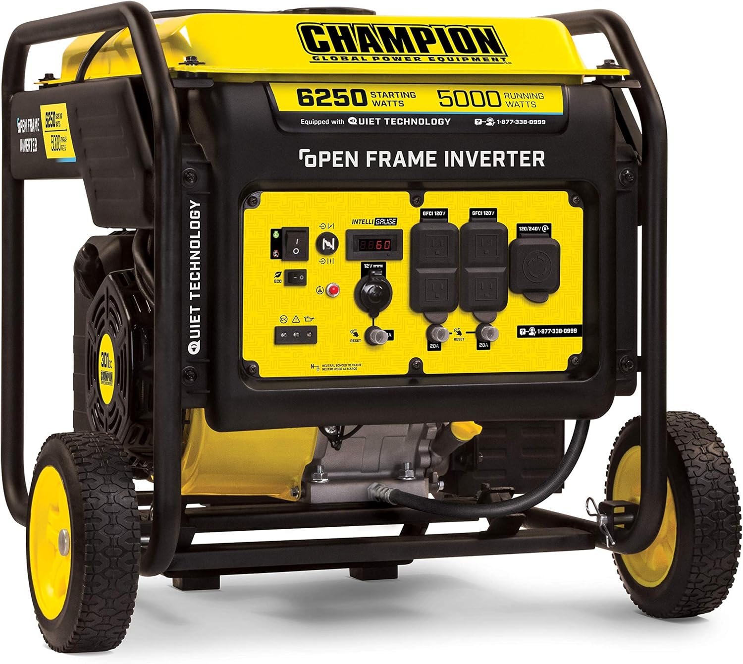 Champion 6250-Watt Open Frame Inverter Generator (100519) + Weather-Resistant Storage Cover