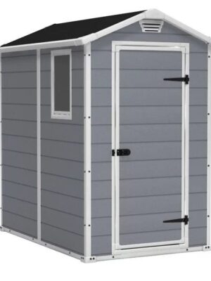 Keter Manor 4 ft. W x 6 ft. D Vertical Resin Outdoor Storage Shed Ideal For Patio Installation Included