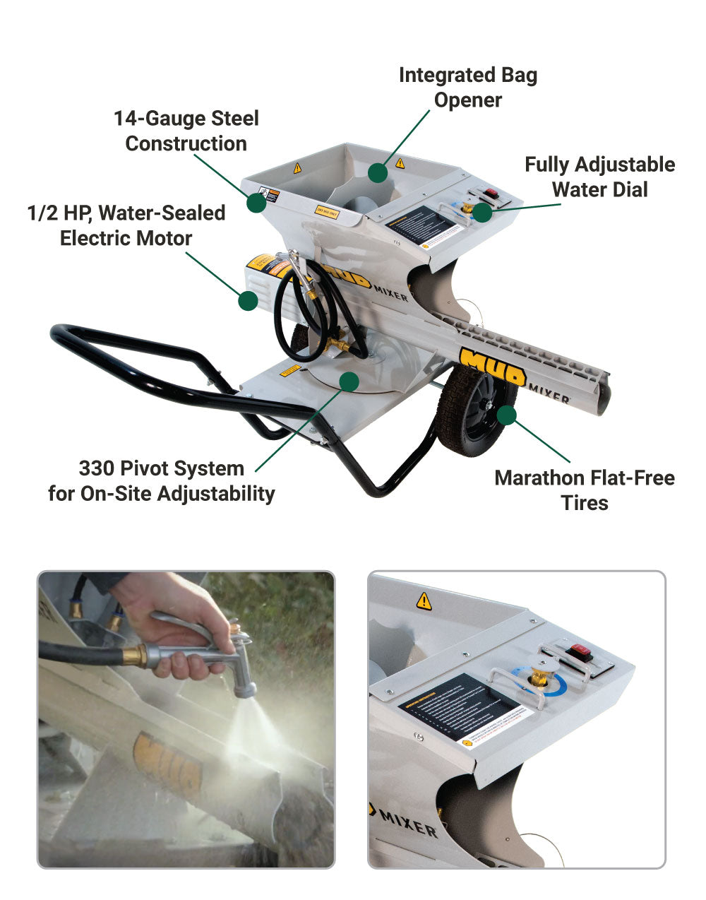 MudMixer™ Portable Concrete & Cement Mixer (MMXR-3221)