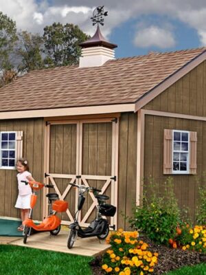 New Castle 16×12 Wood Storage Shed Kit – ALL Pre-Cut