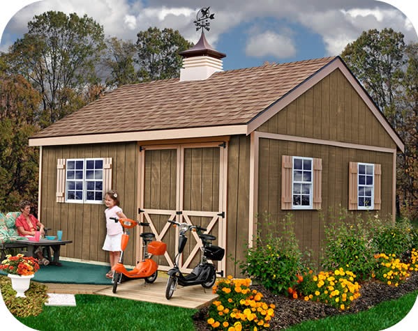 New Castle 16×12 Wood Storage Shed Kit – ALL Pre-Cut