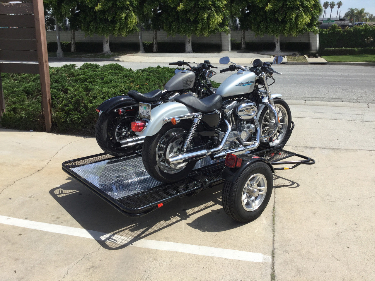 Stand, Store or Roll Ride-Up 3-Rail Motorcycle Trailer Shoesocean