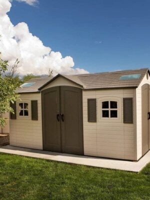 Lifetime 60079 Outdoor Storage Dual Entry Shed, 15 x 8 ft, Desert Sand (B00CTVQ6UG)