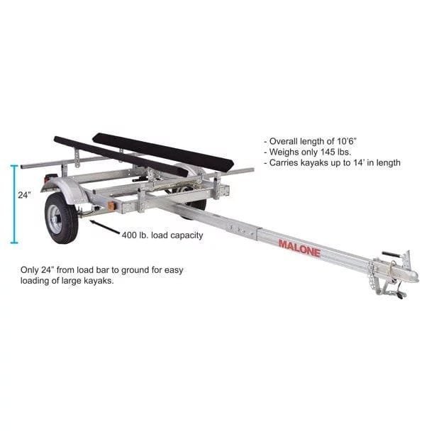 Malone EcoLight Single Kayak Trailer Package (1 Set Bunks)