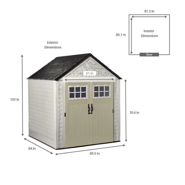 Rubbermaid 7×7 Ft Durable Weatherproof Resin Outdoor Storage Shed - ShoesOcean