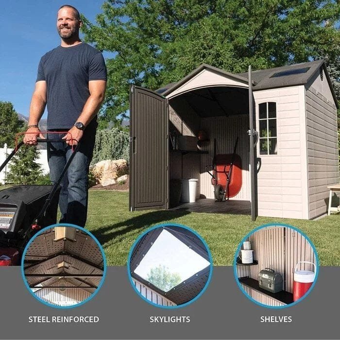 Side 10 ft. W x 8 ft. D Plastic Storage Shed