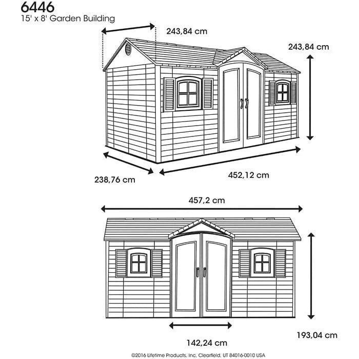 Side Entry 15 ft. W x 8 ft. D Plastic Storage Shed