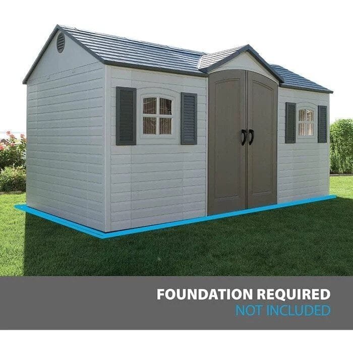 Side Entry 15 ft. W x 8 ft. D Plastic Storage Shed