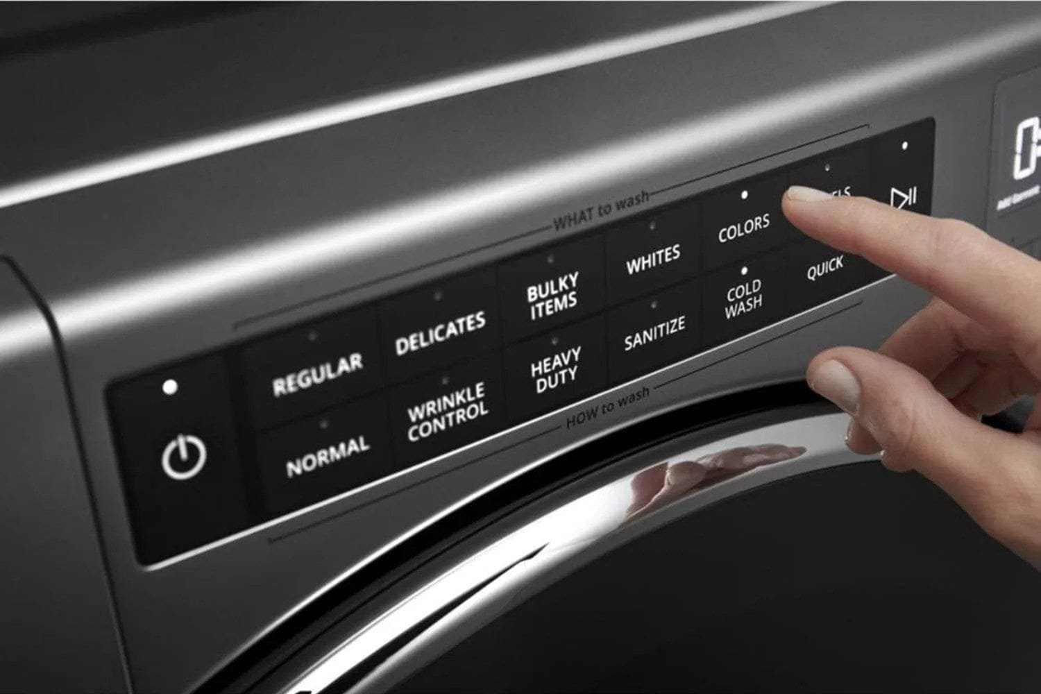 Whirlpool – 4.5 Cu. Ft. High Efficiency Stackable Front Load Washer with Steam and Load & Go XL Dispenser – Chrome shadow