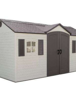 Lifetime 15 ft. x 8 ft. Outdoor Garden Storage Shed with Double Doors & Skylights