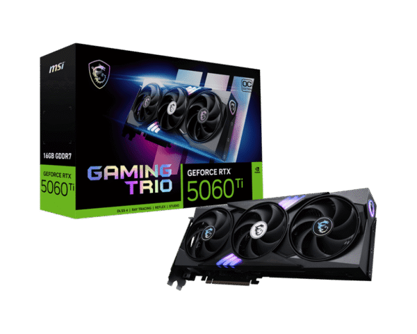 MSI GeForce RTX 5060 Ti 16G GAMING TRIO OC Graphics Card, 16GB GDDR7, DPx3, HDMIx1, DLSS 4