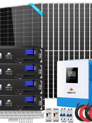 SunGoldPower Off Grid Solar Kit 12 X 550 Watts Solar Panels 25.6KWH Lithium Battery 10KW Solar Inverter 48VDC 120V/240V SGR-10K25S