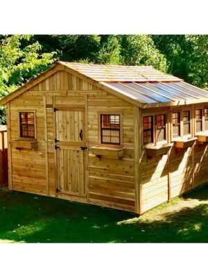 12 ft. W x 12 ft. D Cedar Wood Sunshed Garden Shed