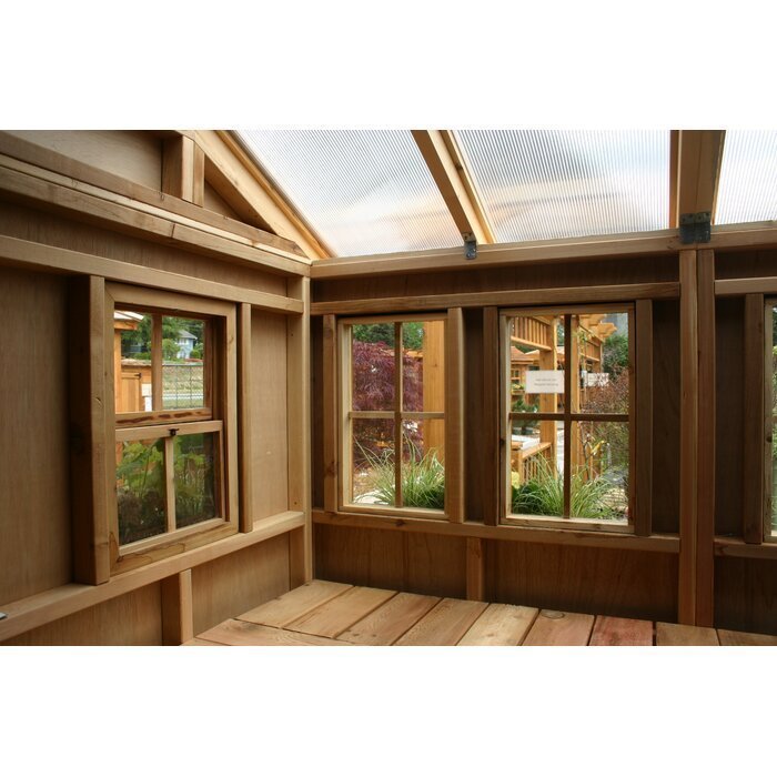 12 ft. W x 12 ft. D Cedar Wood Sunshed Garden Shed