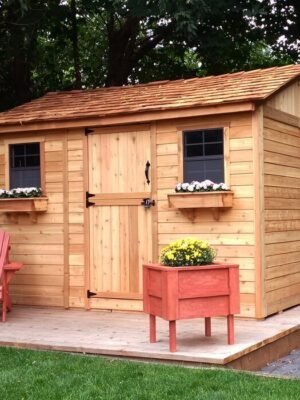12 ft. W x 8 ft. D Cabana Cedar Wood Garden Shed
