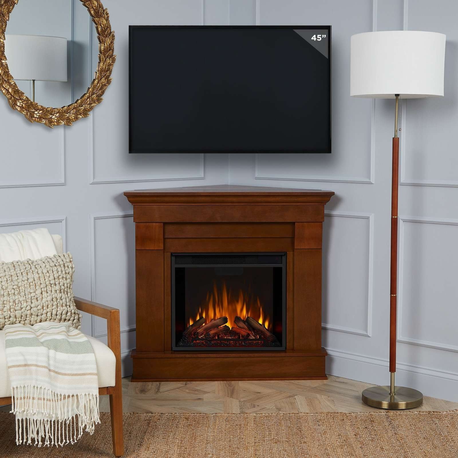 Real Flame Chateau Corner Electric Fireplace