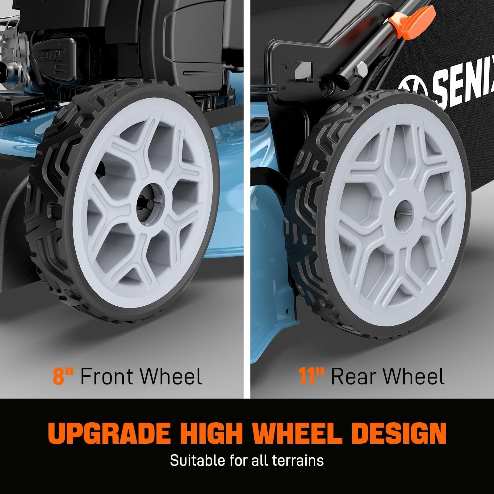 SENIX LSSG-H2 22-Inch Self Propelled Gas Lawn Mower with 163 cc 4-Cycle Engine