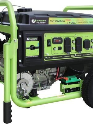 13,000W Dual Fuel Portable Generator, Powered by Gas or Propane, Electric Start, Home Backup & RV Ready