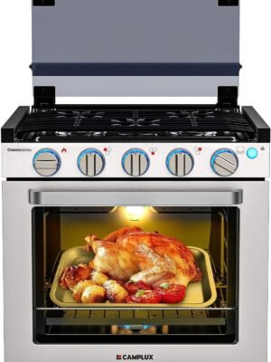Camplux 21 Inches RV Stove Gas Range Oven 3 Burners Cooktop