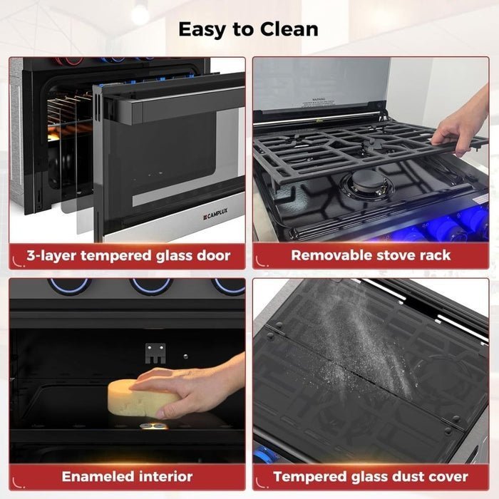 CAMPLUX 2-in-1 RV Propane Oven Stove