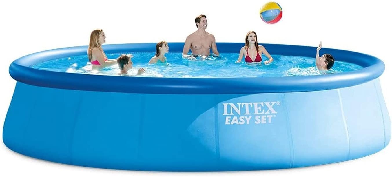 Intex 18′ x 48″ Inflatable Above Ground Swimming Pool with Ladder, Pump