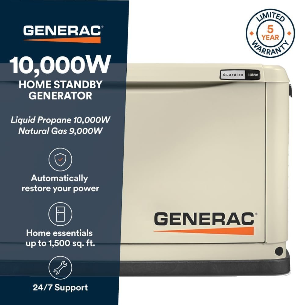 Generac Guardian 10kW Home Backup Standby Generator 7172