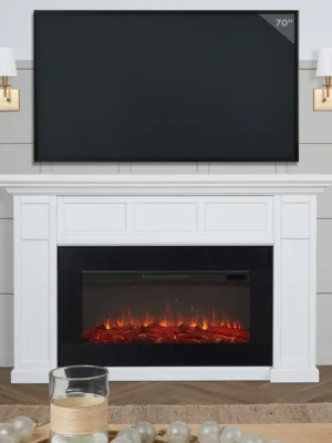Real Flame Alcott 75″ Landscape Electric Fireplace