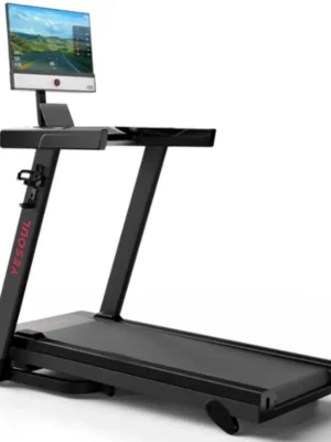 Yesoul T1M Plus Smart Folding Treadmill with 21.5 inch Touchscreen, Brushless Quiet Motor, 3-Level Incline, 9 Mph, App Sync & Space-Saving Design for