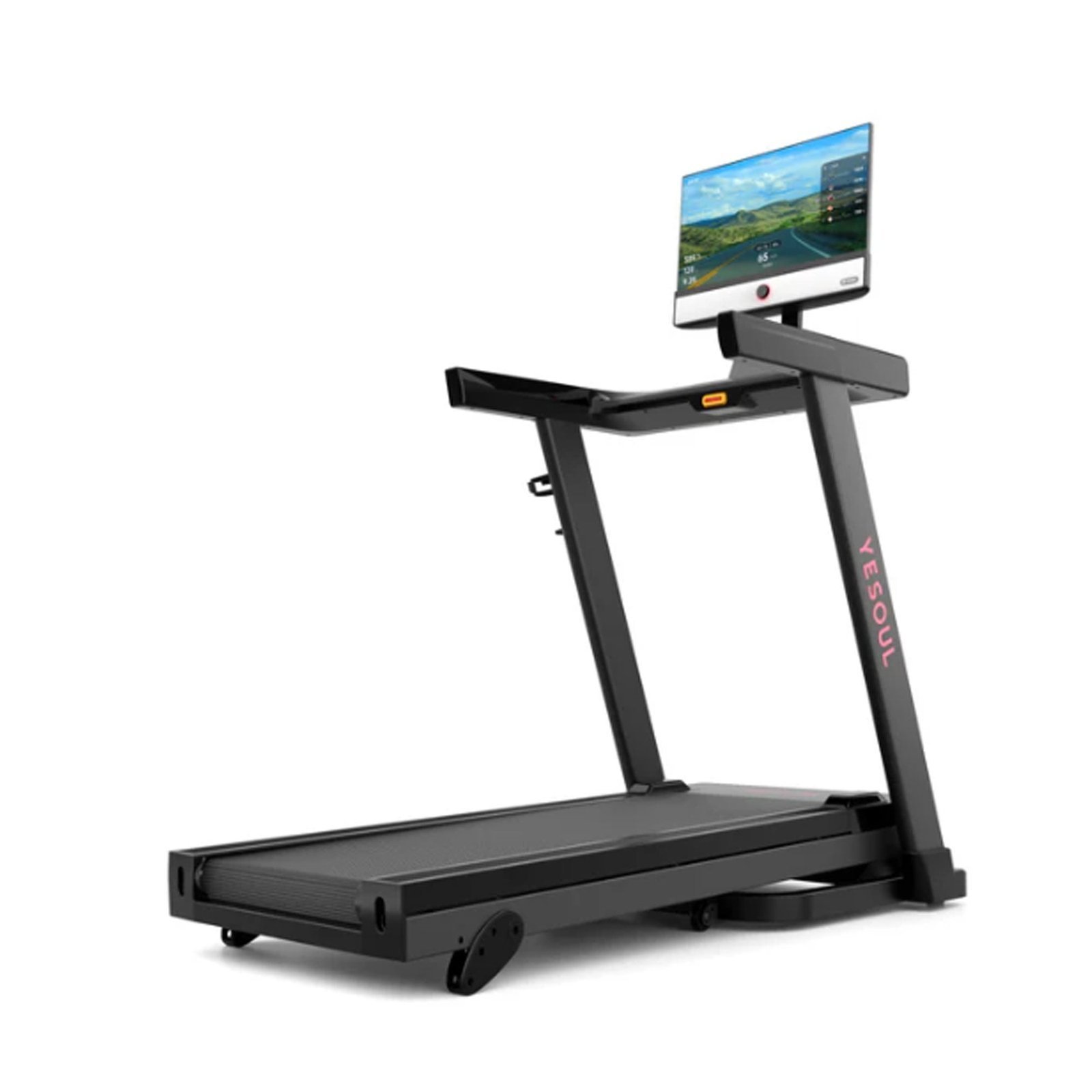 Yesoul T1M Plus Smart Folding Treadmill with 21.5 inch Touchscreen, Brushless Quiet Motor, 3-Level Incline, 9 Mph, App Sync & Space-Saving Design for