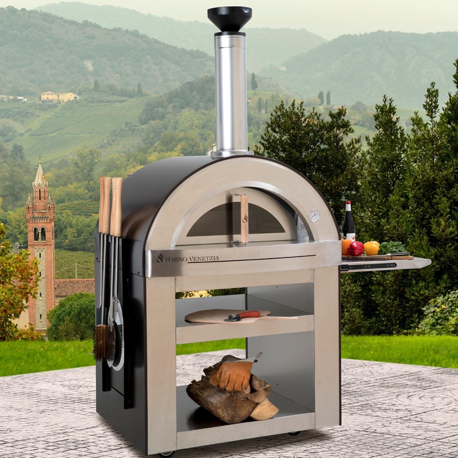 Forno Venetzia Torino 500 62-Inch Outdoor Wood-Fired Pizza Oven – Copper