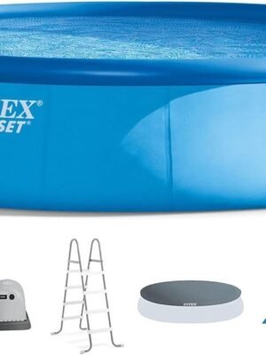 Intex 18′ x 48″ Inflatable Above Ground Swimming Pool with Ladder, Pump