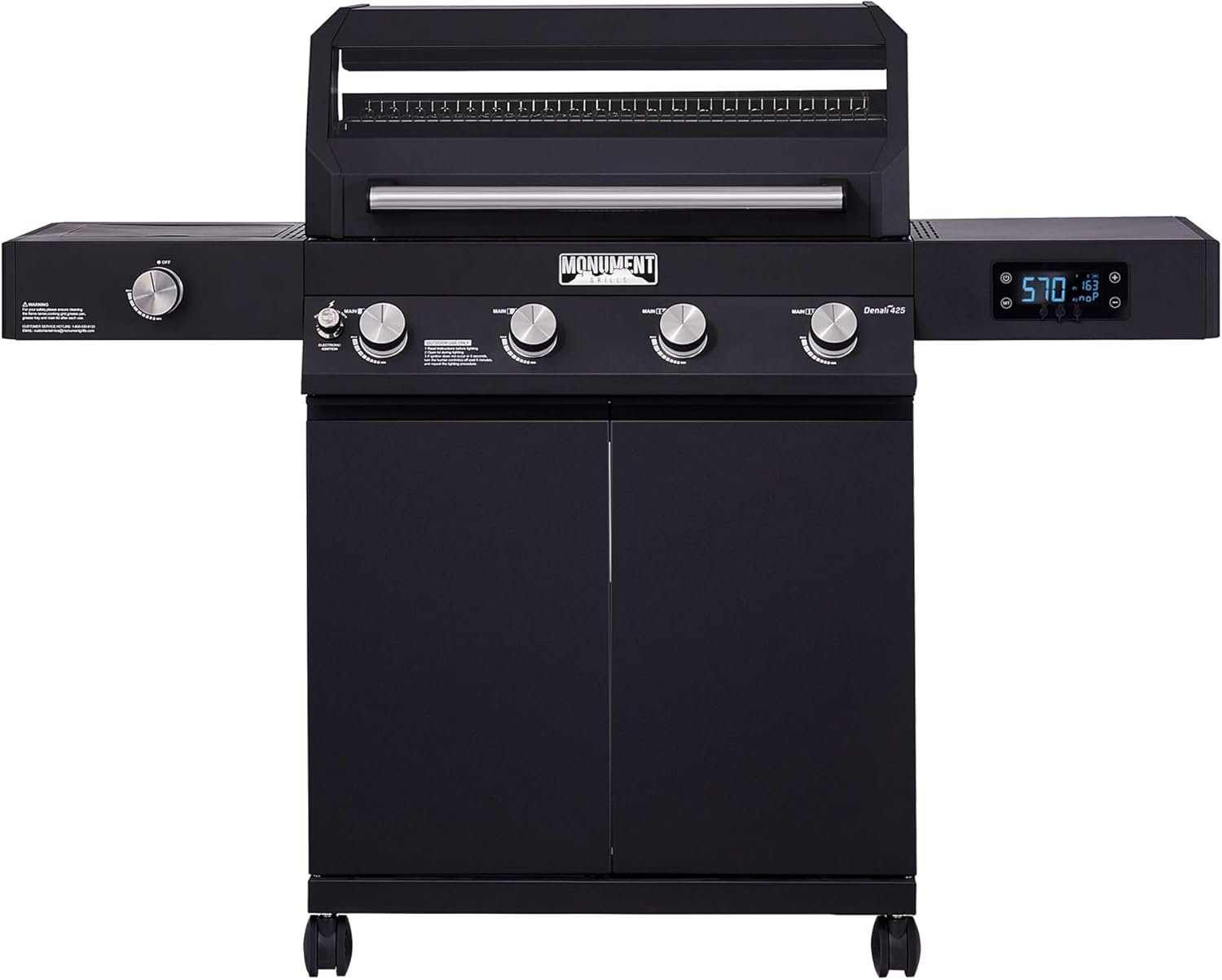 Monument Grills Denali 425 Black Smart Tech Propane Gas Grill