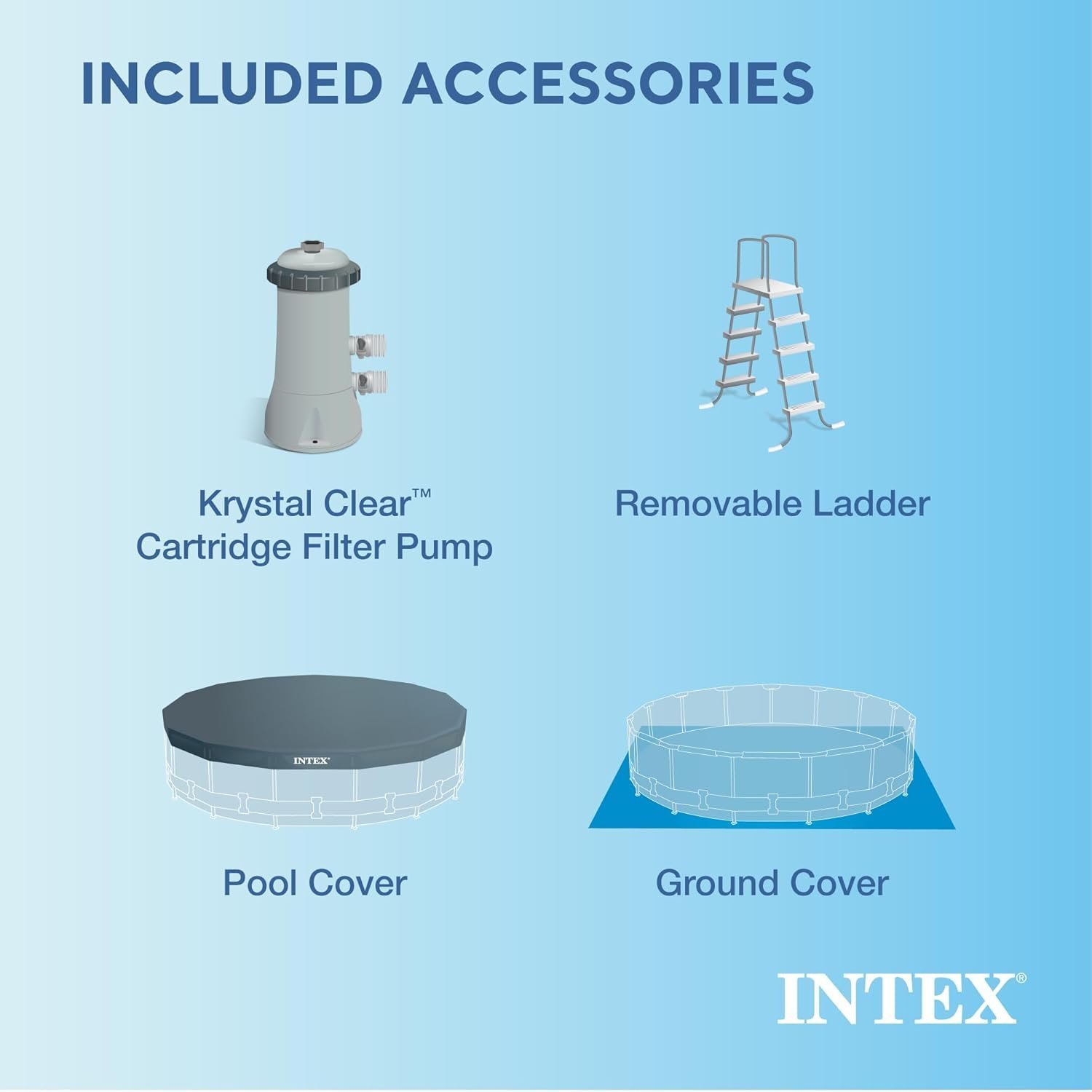 Intex 15′ x 48′ Metal Frame Above Ground Pool Set