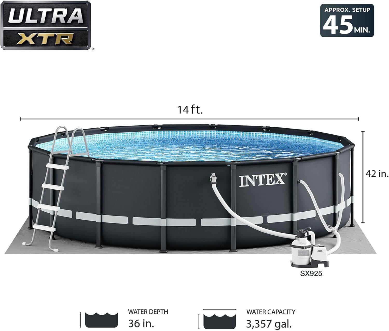 Intex Ultra XTR 14 ft. Round 42 in. Deep Soft Sided Above Ground Swimming Pool