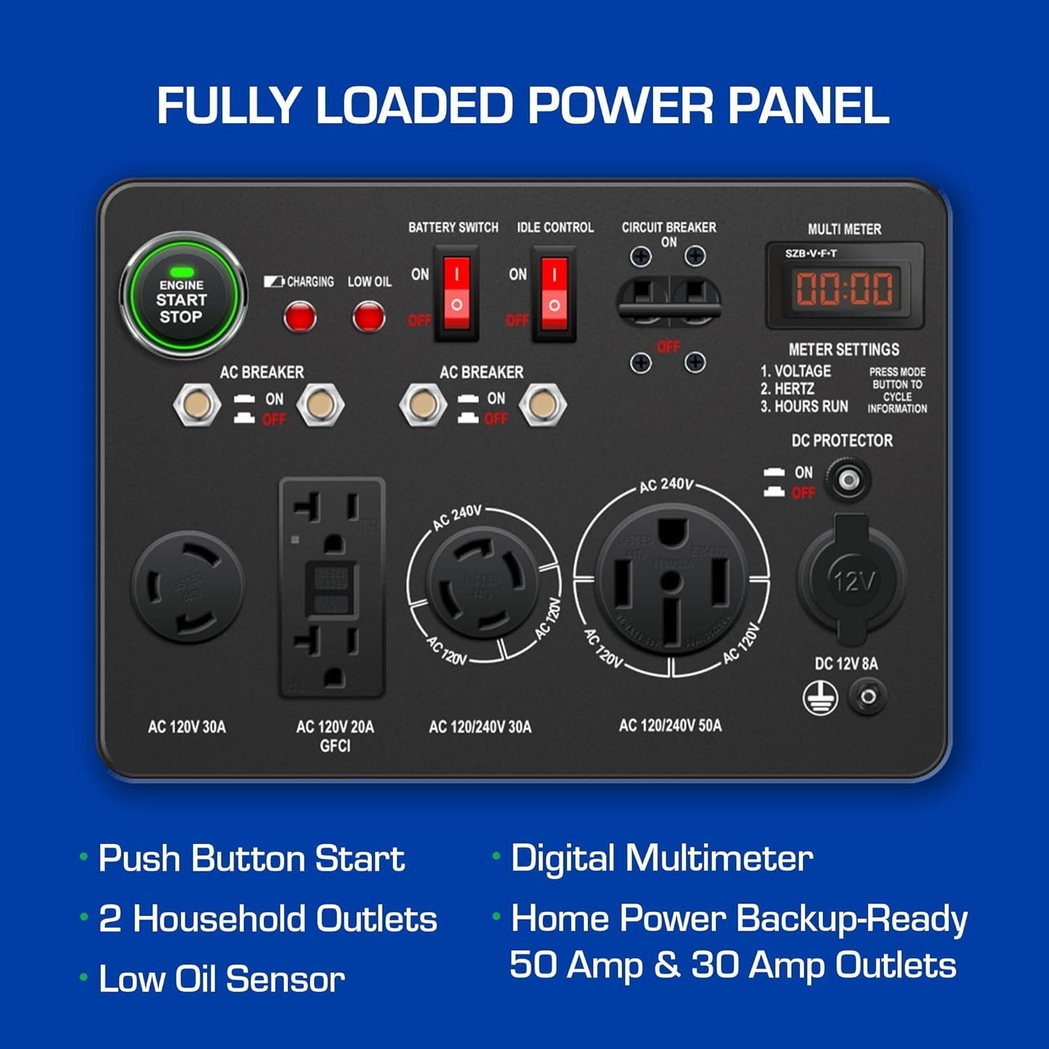 DuroMax XP13000EH 13,000 Watt Dual Fuel Portable Generator