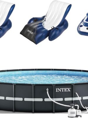 Intex Ultra XTR Round Frame Pool with Pump, Cooler, and Floats (2 Pack)
