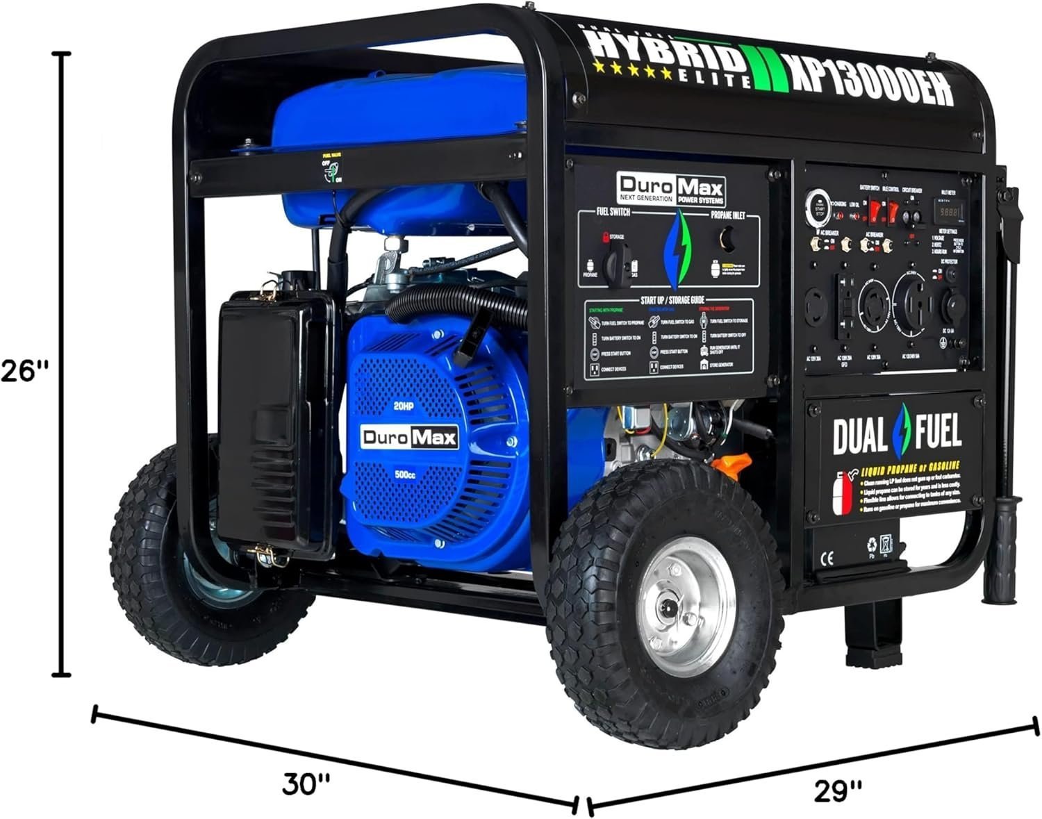 DuroMax XP13000EH 13,000 Watt Dual Fuel Portable Generator