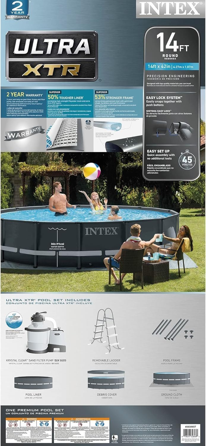 Intex Ultra XTR 14 ft. Round 42 in. Deep Soft Sided Above Ground Swimming Pool