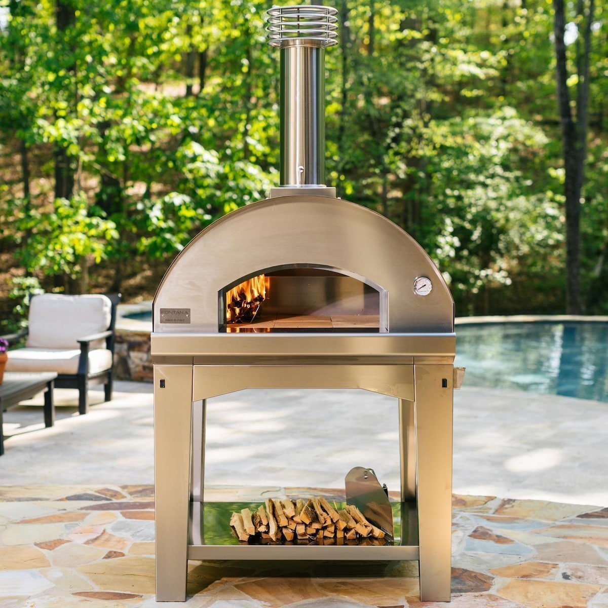 Fontana Forni Mangiafuoco Wood-Fired Pizza Oven – Stainless – FTMF-S