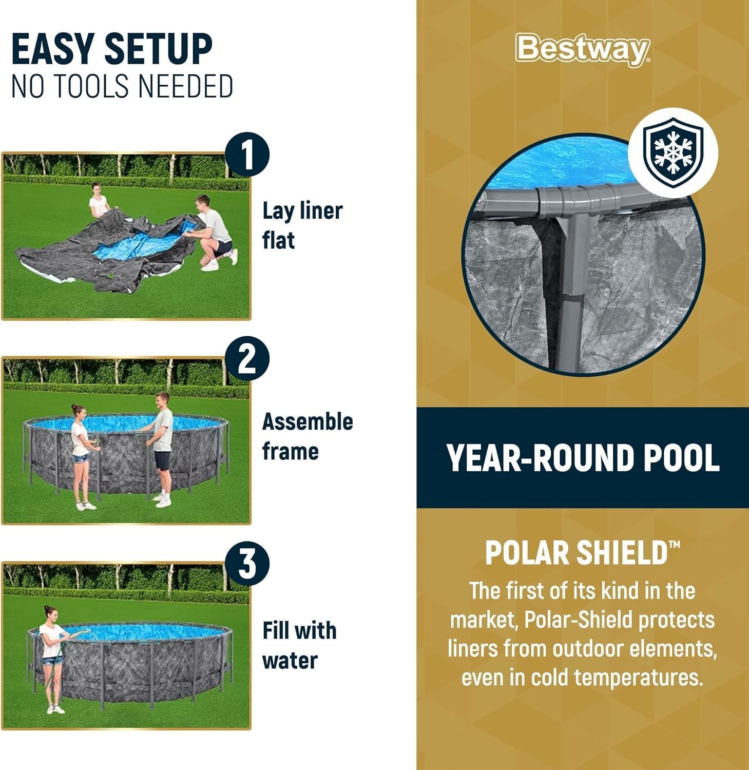 Bestway APX 365 18’x52″ Round Above Ground Swimming Pool Set with Pump & Ladder