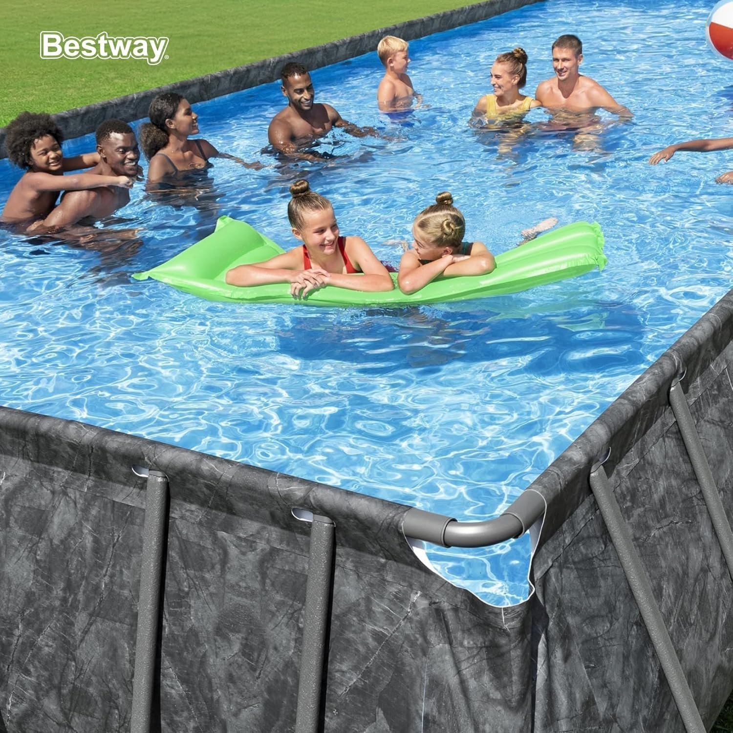 Bestway APX 365 18′ x 9′ x 52″ Rectangular Above Ground Swimming Pool