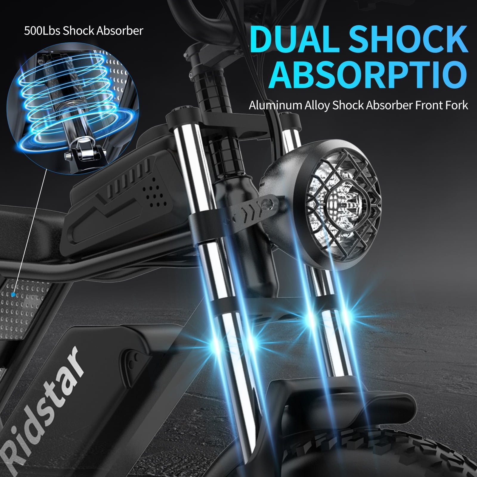 Ridstar Electric Bike for Adults 1500w 33mph,48v 20ah Electric Bicycle,20″ Fat Tire,7-Speed Mountain Bike Ul2849